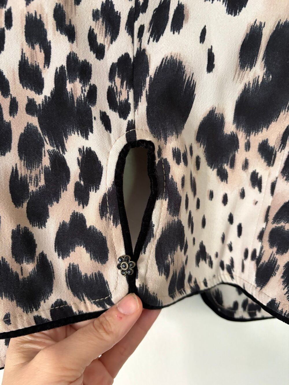 Alberto Makali Leopard Cheetah Blazer Jacket 10 M Animal Faux Fur Vintage 90s - Picture 9 of 9